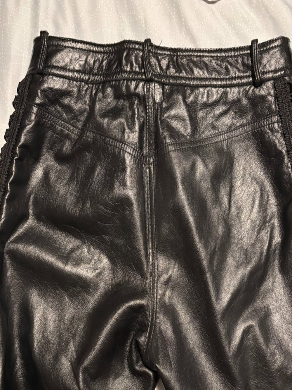 Stunning Vintage Made in Italy Leather Lace-Up Pants | Y2K Moto Goth Corset - Picture 15 of 15